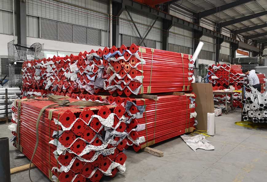 Outer tubes back to factory for further assembly after powder coating process